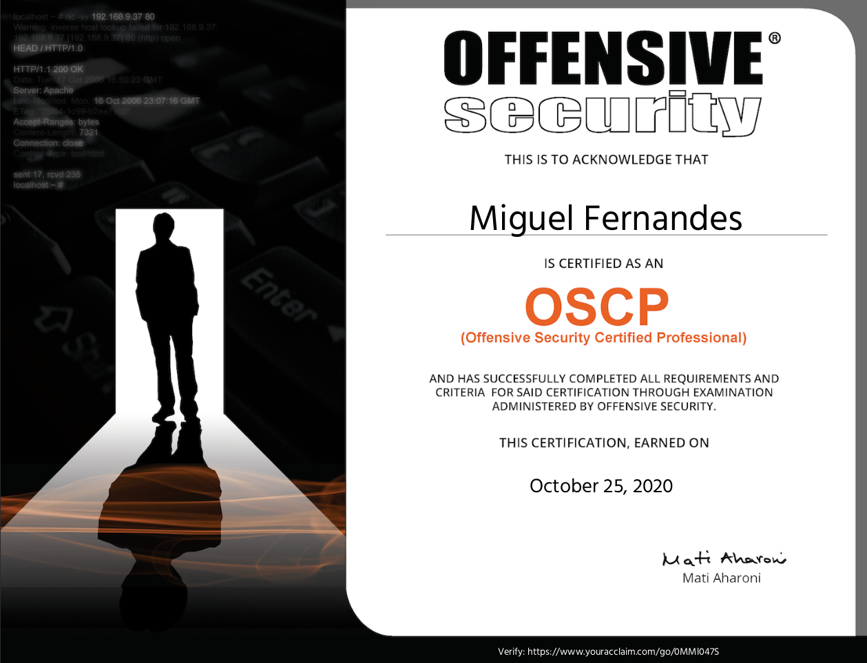 OSCP Certificate